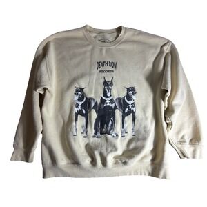 Death Row Records Sweatshirt Mens XL Cross Colours Doberman Hip Hop Rap Crewneck